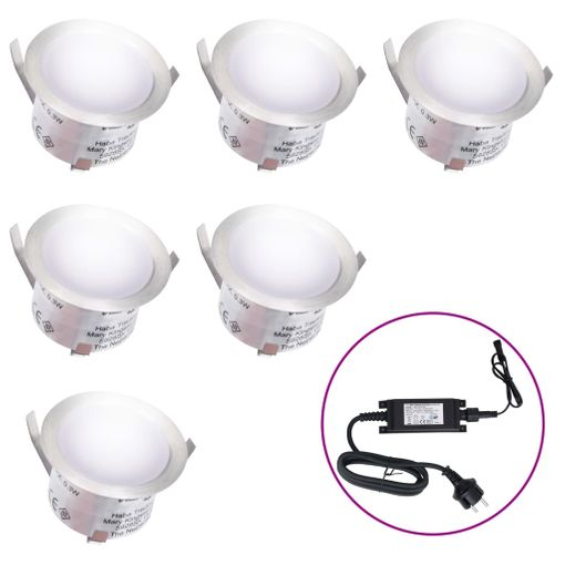 Lámparas Led De Suelo 6 Unidades Blanco Frio Vidaxl
