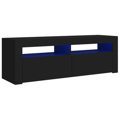 Mueble Tv 2 Cajones 2 Estantes – Negro Acabado En Brillo Led 16 Colores –  160 X 53 X 35cm – Selma con Ofertas en Carrefour