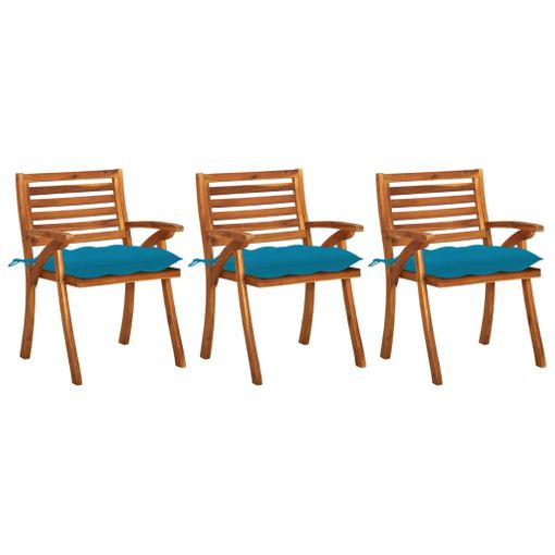 Rogal Sillas De Comedor Jardín Con Cojines 3 Uds Madera Maciza Acacia Rogal  con Ofertas en Carrefour