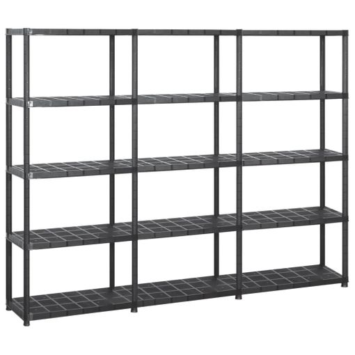 Estanterías De Almacenaje 5 Niveles Plástico Negro 213x38x170cm Vidaxl con  Ofertas en Carrefour