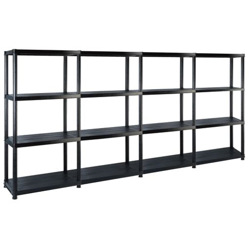 Estanterías Almacenaje 4 Niveles Plástico Negro 244x30,5x130 Cm Vidaxl con  Ofertas en Carrefour