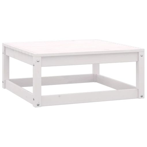 Reposapiés De Jardín Madera Maciza De Pino Blanco 70x70x30 Cm Vidaxl