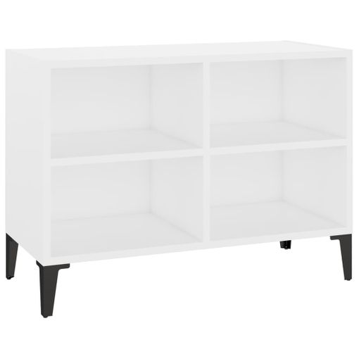 Mueble De Tv Con Patas De Metal Blanco 69,5x30x50 Cm Vidaxl