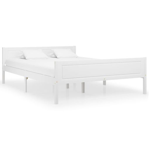 Estructura De Cama De Madera Maciza De Pino Gris 160x200 Cm con Ofertas en  Carrefour