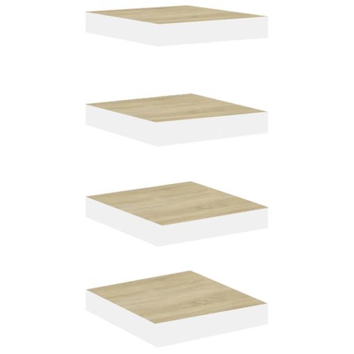 Estante flotante esquina 2 uds color roble MDF 25x25x3,8cm