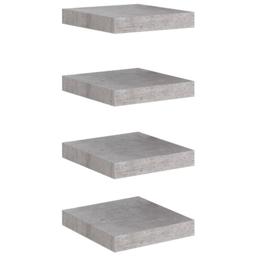 VidaXL Estantes de esquina pared 4 uds MDF gris hormigón 25x25x3,8