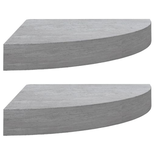 vidaXL Estantes flotantes pared 2 uds MDF gris hormigón 60x23,5x3