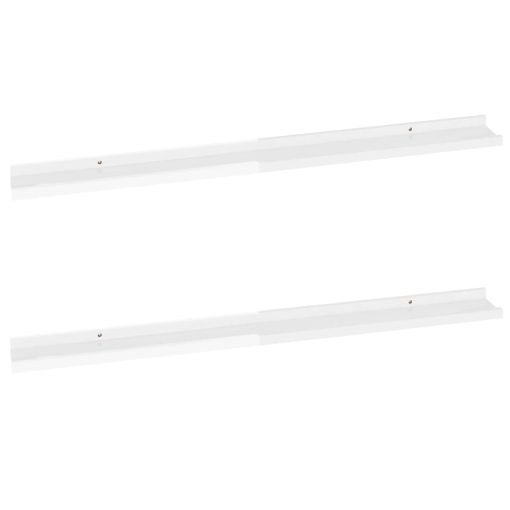 VidaXL Estantes de pared 2 unidades blanco brillo 100x9x3 cm