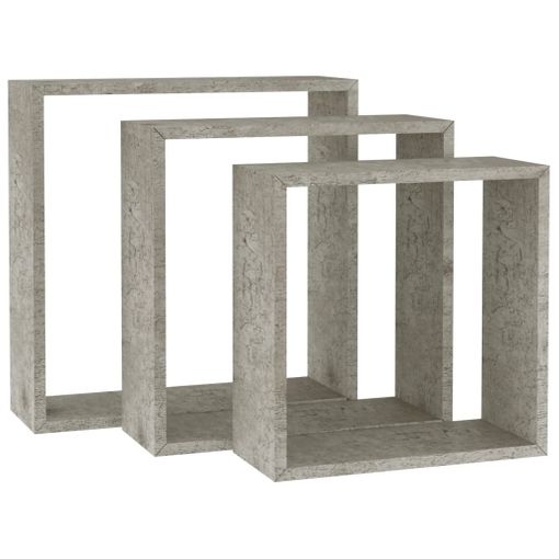 Estantes Cubo De Pared 6 Unidades Gris Brillo 30x15x30 Cm Vidaxl