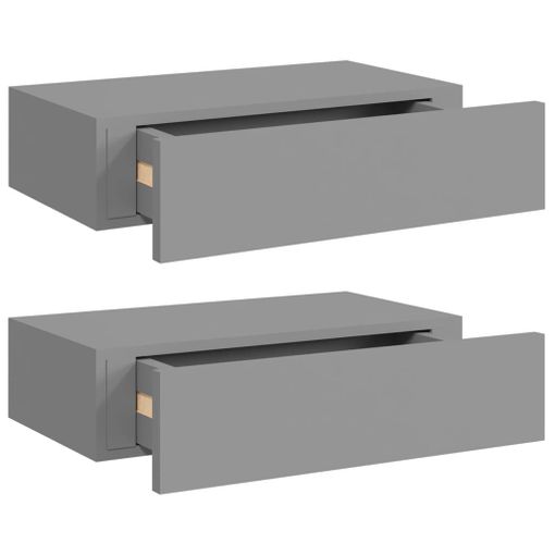 Estantes De Pared Con Cajón 2 Uds Mdf Gris 40x23,5x10 Cm Vidaxl con Ofertas  en Carrefour