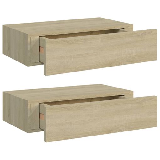 Estante flotante de pared 4 uds MDF roble y blanco 40x23x3.8 cm