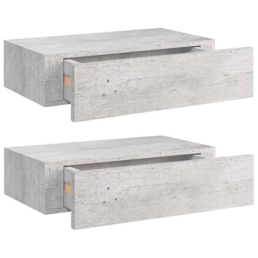 Estantes De Pared Con Cajón 2 Uds Mdf Gris 40x23,5x10 Cm Vidaxl con Ofertas  en Carrefour