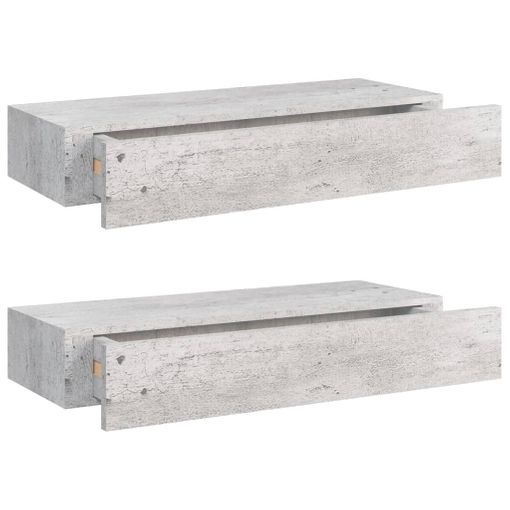 Estantes De Pared Con Cajón 2 Uds Mdf Gris 40x23,5x10 Cm Vidaxl con Ofertas  en Carrefour