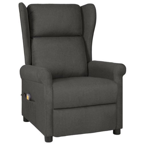 Sillón De Masaje De Tela Gris Oscuro Vidaxl