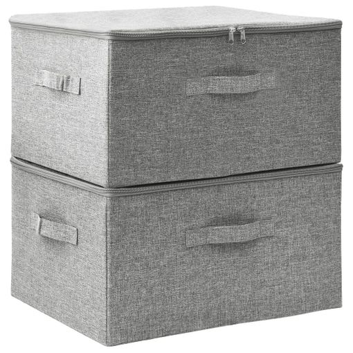 Cajas De Almacenaje 2 Unidades Tela Gris 70x40x18 Cm Vidaxl con Ofertas en  Carrefour