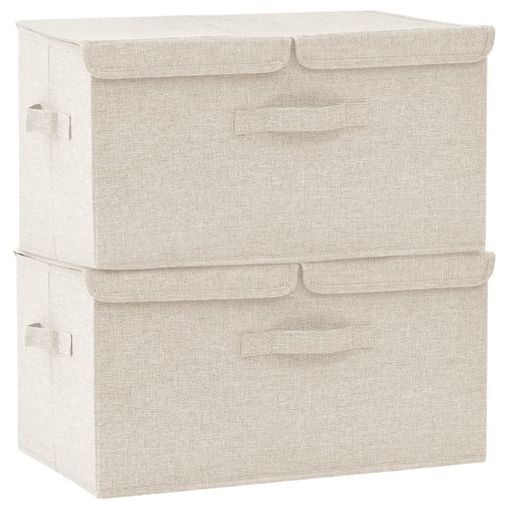 Cajas de almacenaje 10 uds Blanco 32x32x32 cm Tela