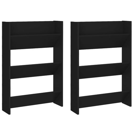 Muebles Zapateros 2 Uds Madera Contrachapada Negro 32x35x70 Cm Vidaxl con  Ofertas en Carrefour