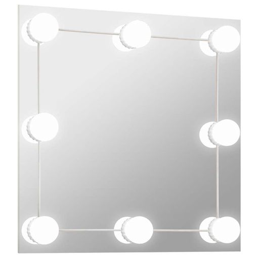 Espejo De Pared Con Luces Led Cuadrado De Vidrio Vidaxl