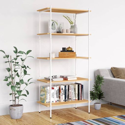 Estantería Librería Lugo Color Blanco/roble 5 Huecos, Para Salón, Comedor O  Despacho, 90 Cm (ancho) 25 Cm (profundo) 180 Cm (altura) con Ofertas en  Carrefour