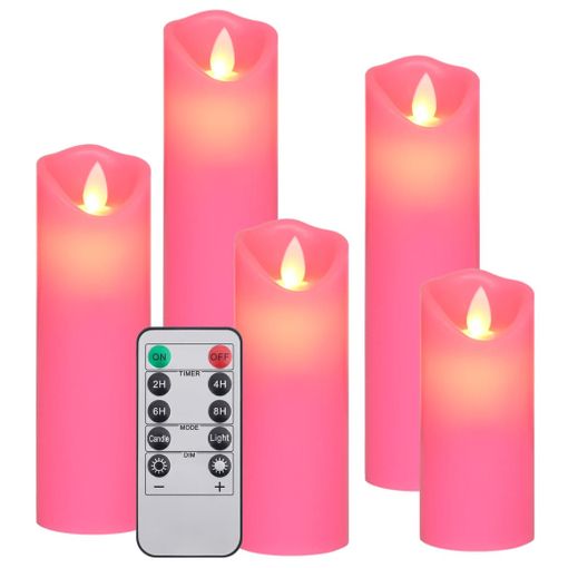 Set de 3 velas LED Llama parpadeante blanco cálido + MicroLED con mando a  distancia