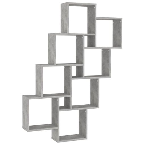 VidaXL Estante cubo pared 2 uds contrachapado gris hormigón