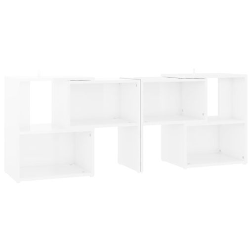 Mueble de TV,Mesa TV con ruedas madera contrachapada blanco 90x35x35 cm  -M49422