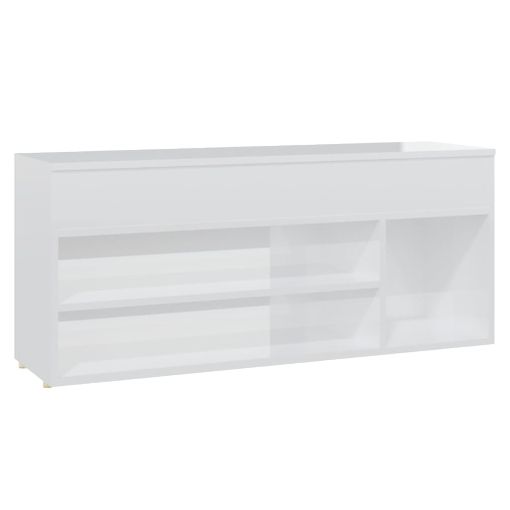 Mueble zapatero de aglomerado blanco 60x35x84 cm