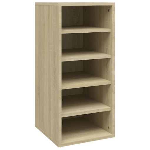 Mueble zapatero madera contrachapada roble Sonoma 63x24x103 cm