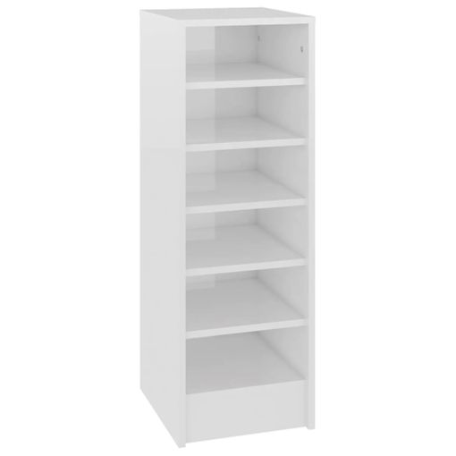 VidaXL Mueble zapatero madera contrachapada blanco brillo