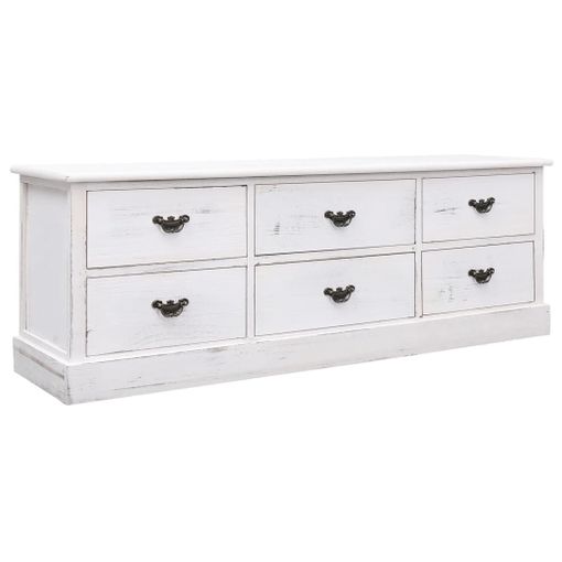 Mueble expositor madera maciza de paulownia blanco 46x24x140 cm -  referencia Mqm-338505