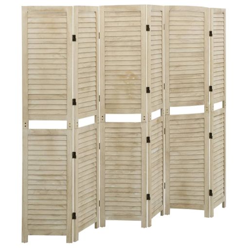 Biombo De 6 Paneles De Madera Maciza De Paulownia 210x165 Cm Vidaxl con  Ofertas en Carrefour