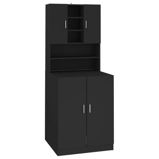 vidaXL Mueble para lavadora madera de ingeniería negro