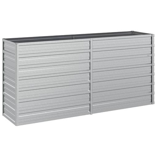 Arriate De Acero Galvanizado Plateado 160x40x77 Cm Vidaxl