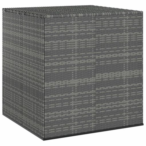 Baúl De Cojines Para Jardín De Ratán Pe Gris 100x97,5x104 Cm Vidaxl