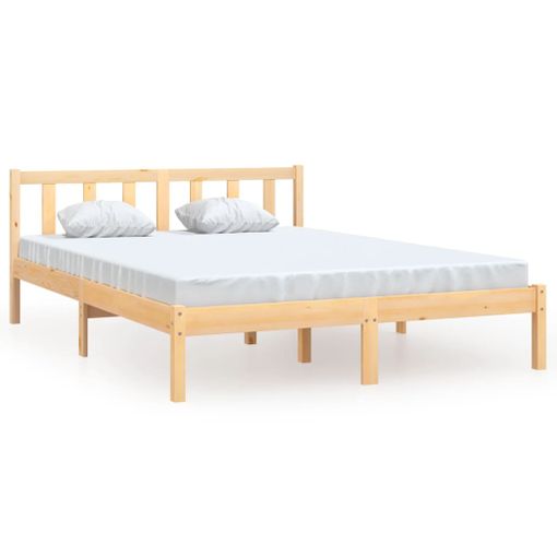 Estructura De Cama Madera Maciza De Pino Doble 135x190 Cm con Ofertas en  Carrefour