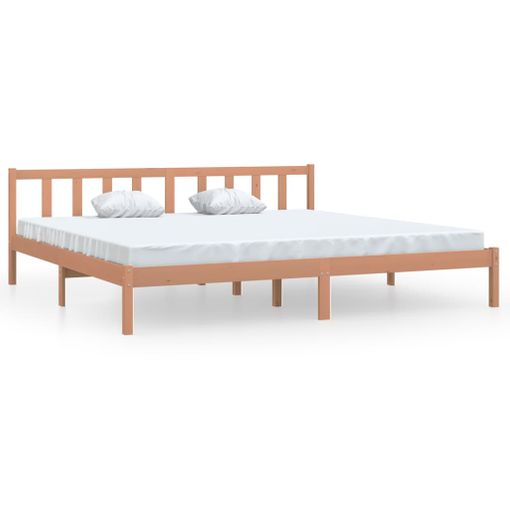 Estructura de cama de madera maciza marrón miel 180x200 cm