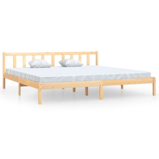 Estructura De Cama Madera Maciza De Pino Gris 200x200 Cm con Ofertas en  Carrefour