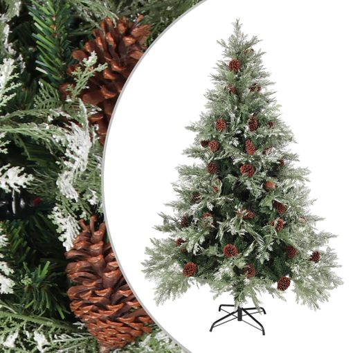 Árbol De Navidad Con Piñas Verde Y Blanco Pvc Y Pe 150 Cm Vidaxl con  Ofertas en Carrefour | Ofertas Carrefour Online