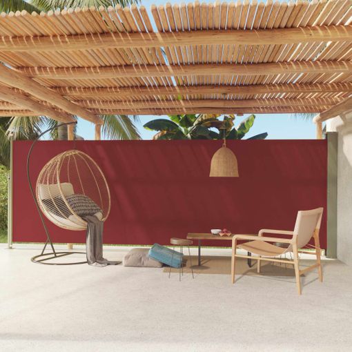 Toldo Lateral Retráctil De Jardín Rojo 180x600 Cm con Ofertas en Carrefour