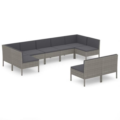 Juego Muebles Jardín 7 Pzas Con Cojines Ratán Sintético Gris Vidaxl con  Ofertas en Carrefour