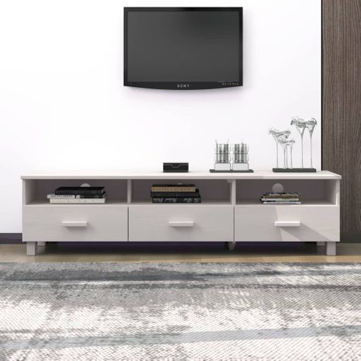 Mueble de tv de madera de pino blanco