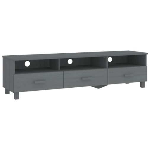 Mueble TV negro 156x40x40 cm Madera maciza de pino