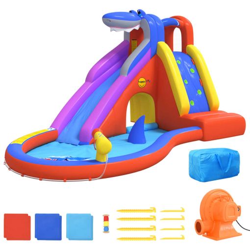 Scully reflujo tráfico Tobogán De Agua Inflable Con Piscina Pvc 450x320x240 Cm Happy Hop con  Ofertas en Carrefour | Ofertas Carrefour Online