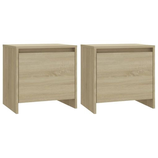 Mesita De Noche 2 Uds Aglomerado Roble Sonoma 45x34x44,5 Cm Vidaxl