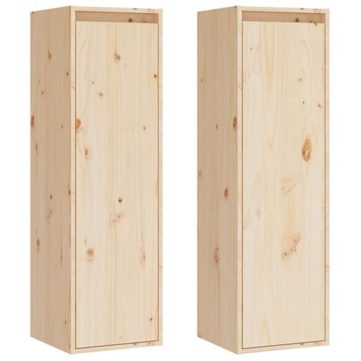 Armario De Pared 2 Unidades Madera Maciza De Pino 30x30x100 Cm Vidaxl con  Ofertas en Carrefour