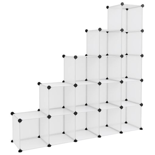 Estantería de cubos con 12 compartimentos y puertas PP negro