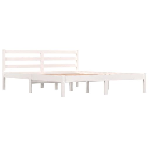 Estructura Cama Madera Pino King Blanca 150x200 Cm con Ofertas en Carrefour