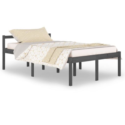 Estructura De Cama Individual Madera Maciza Negra 90x190 Cm Vidaxl con  Ofertas en Carrefour