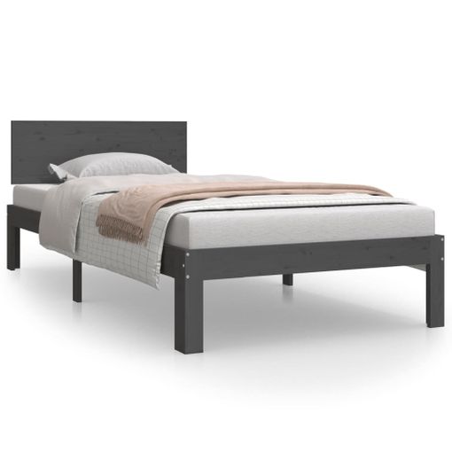 vidaXL Estructura de cama con cajones gris 90x200 cm