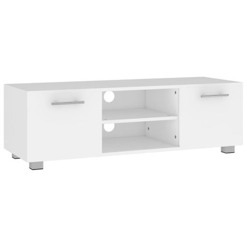 Mueble Para Tv Madera De Ingeniería Blanco 110x40x35 Cm Vidaxl